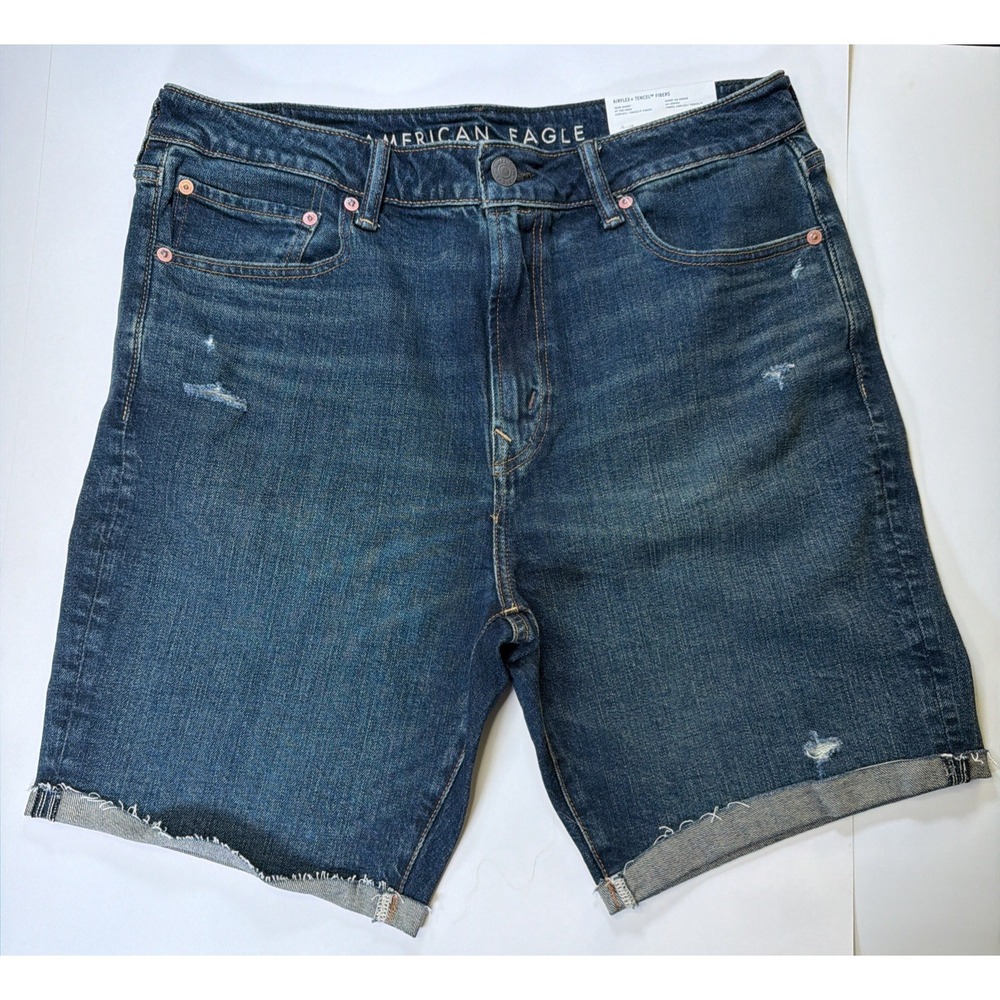 American Eagle Mens AirFlex+ Denim Jean Shorts Size 33 NWT Stretch Tencel NEW